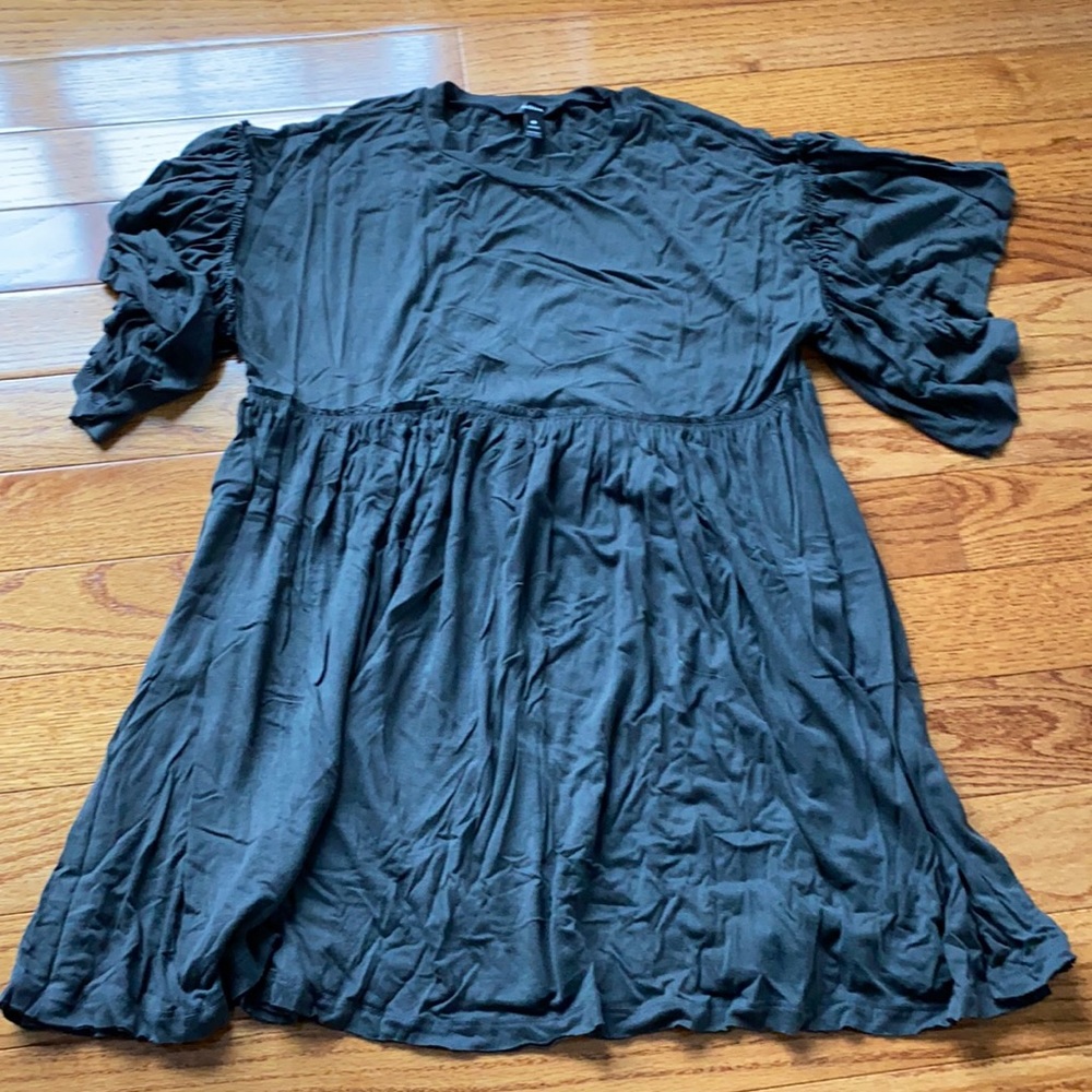 Aqua ruffle babydoll dress grey